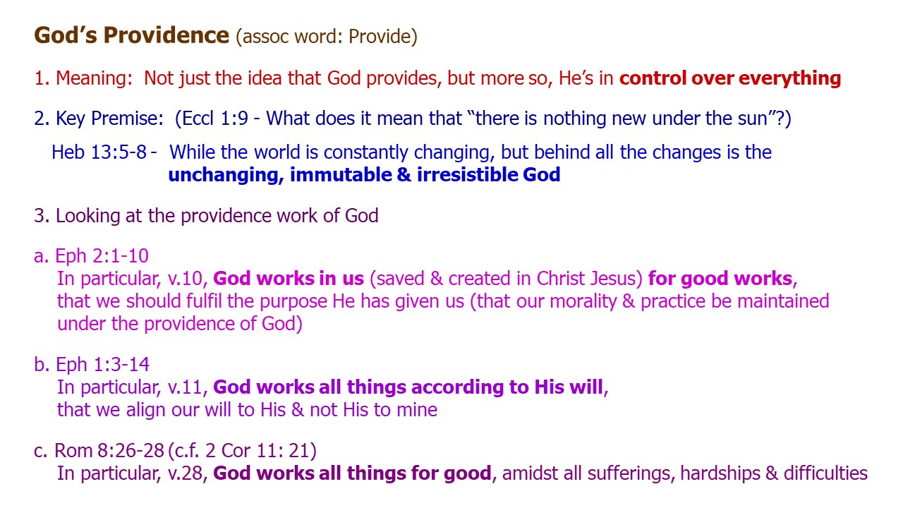 Providence Scriptures God’s Providence (AlanCatchpoole) – Bible Study Resources